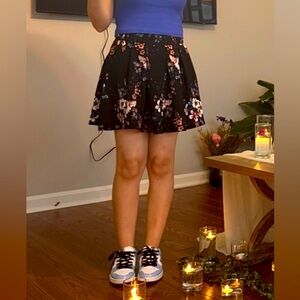 Floral Black Skirt